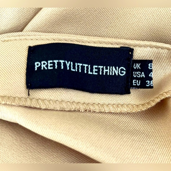 NWT PRETTY LITTLE THING Ruched Side Midi Skirt. COLOR: Natural. SIZE: (U… - Picture 6 of 10